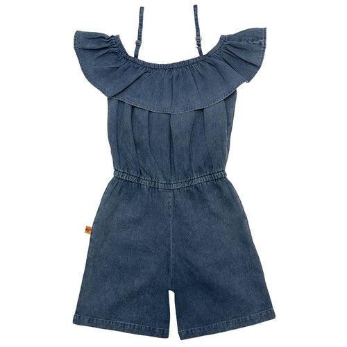 Girls Blue Denim Jumpsuit