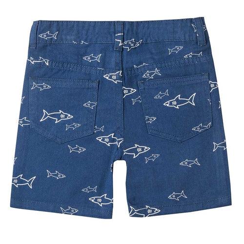 Boys Blue Fish Print Shorts