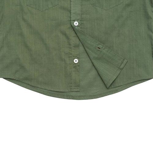 Boys Green Cotton Slub Shirt