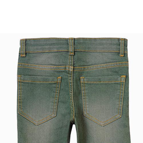 Boys Greenish Grey Slim Fit Jeans