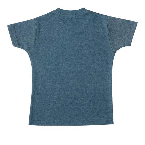 Boys Blue Text Print T-shirt