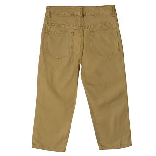 Boys Khaki Regular Fit Trouser