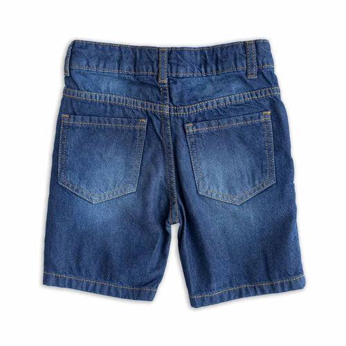 Boys Dark Blue Distressed Denim Short