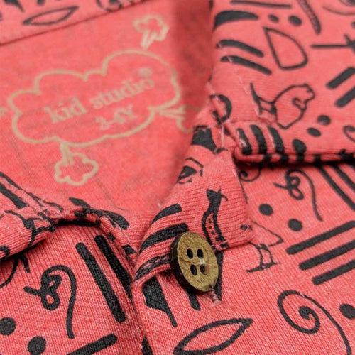 Boys Red Printed Shirt