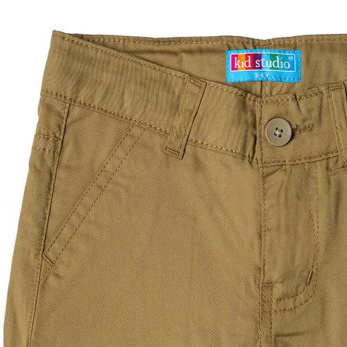 Boys Khaki Regular Fit Trouser