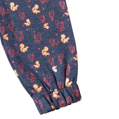 Girls Blue Squirrel Print Joggers