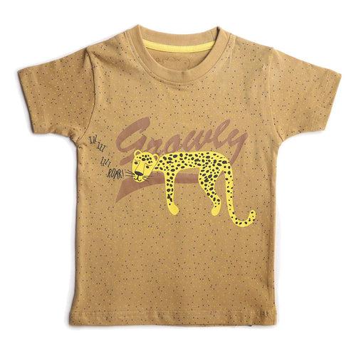 Boys Mustard Leopard Print T-shirt