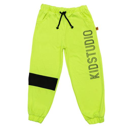 Kids Neon Green Knit Joggers