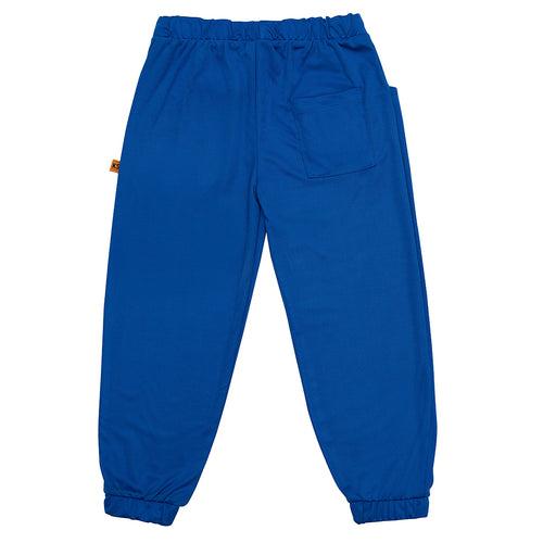 Kids Blue Knit Cargo Joggers