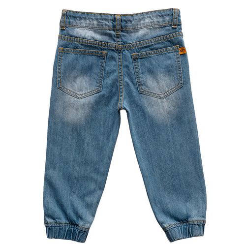 Boys Light Blue Denim Comfort fit Joggers