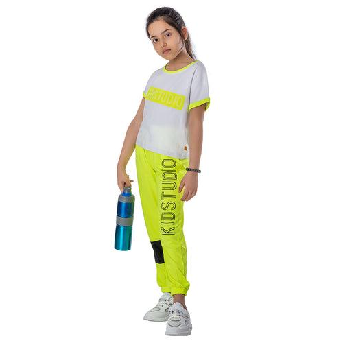 Kids Neon Green Knit Joggers