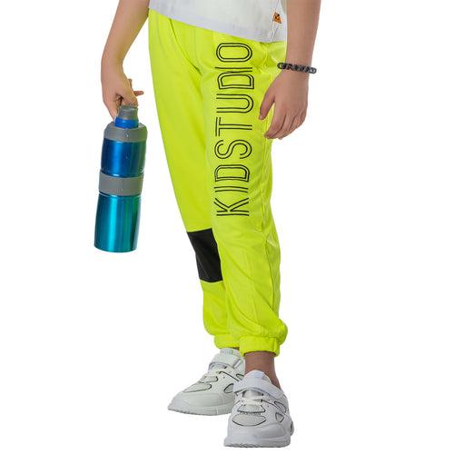 Kids Neon Green Knit Joggers