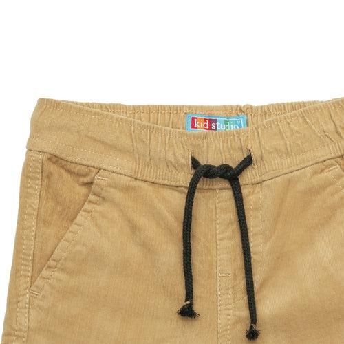 Boys Khaki Corduroy Cargo Joggers