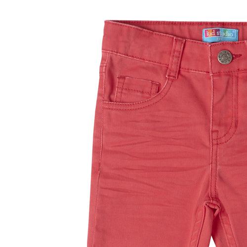 Boys Red Slim Fit Stretch Chinos