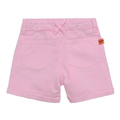Girls Pink Cotton Stretch Short
