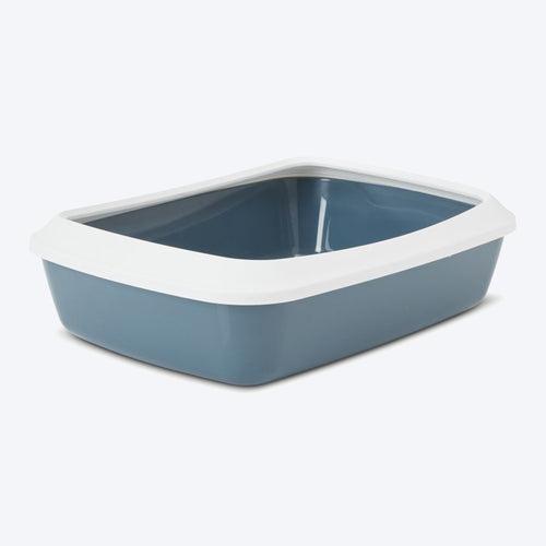 Savic IRIZ Cat Litter Tray with Rim - White Bluestone - 17 x 12 x 5 inches