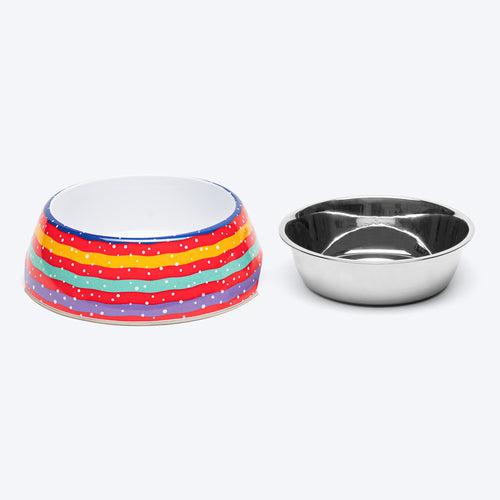 HUFT Colour Fun Printed Melamine Bowl for Dogs - Multicolour