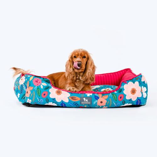 HUFT Blooming Days Personalised Lounger Bed For Dog - Yellow