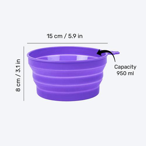 Dash Dog Collapsible Travel Bowl For Dogs & Cats - Violet