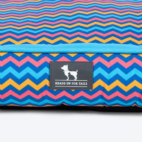 HUFT Zig Zag Wag Personalised Lounger Bed For Dog - Multicolor