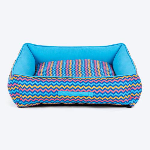 HUFT Zig Zag Wag Personalised Lounger Bed For Dog - Multicolor