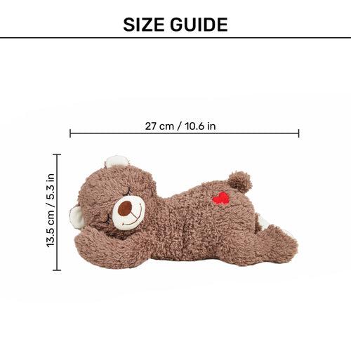 FOFOS Heartbeat Bear Squeaky Plush Toy For Dog - Brown