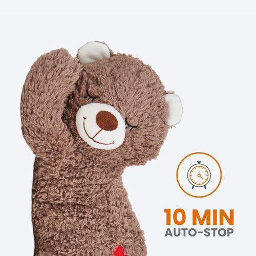 FOFOS Heartbeat Bear Squeaky Plush Toy For Dog - Brown