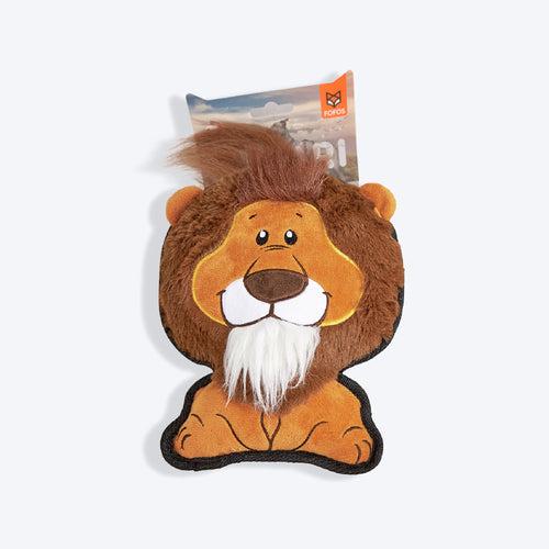 FOFOS Lion Safari Line Squeaky Plush Toy For Dog - Brown