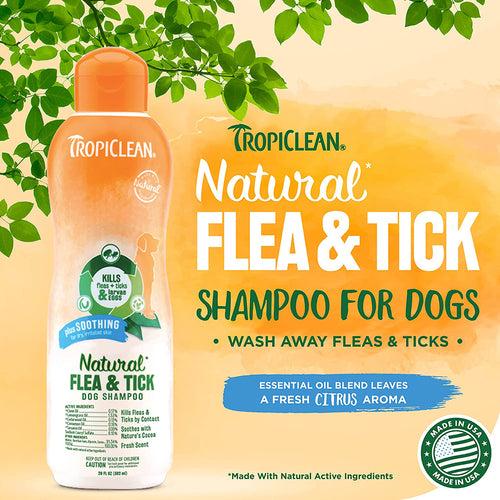 TropiClean Natural Flea & Tick Dog Shampoo (Soothing)