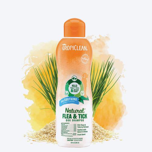 TropiClean Natural Flea & Tick Dog Shampoo (Soothing)