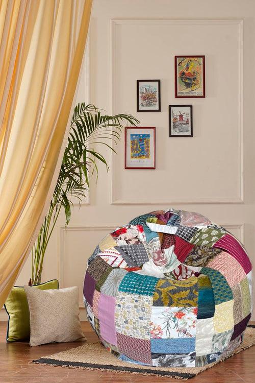 Colourful Patchwork Printed Beanbag