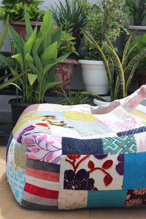 Colorful Patchwork Bean Chair