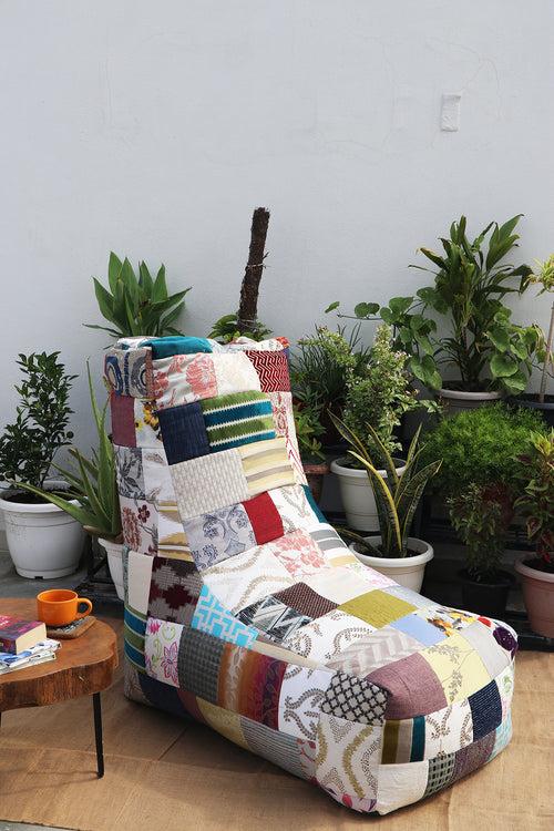 Colorful Patchwork Bean Chair