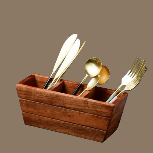 Boat Wooden Cutlery Caddy/Holder