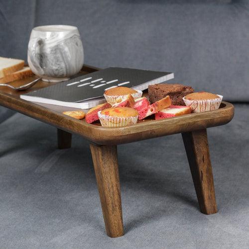 Cocoa- Handcrafted High-rise Wooden Platter