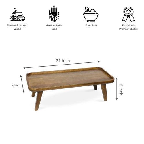 Cocoa- Handcrafted High-rise Wooden Platter