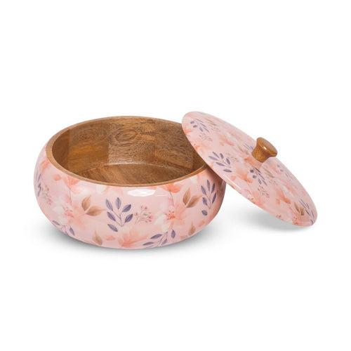 Handcrafted Blossom Mango Wood Roti Box from Aakriti Ahuja Collection