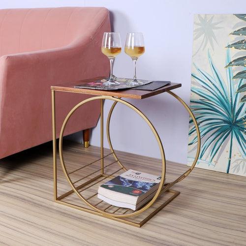 Running Wheel Accent Wooden Table