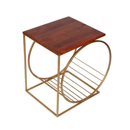 Running Wheel Accent Wooden Table