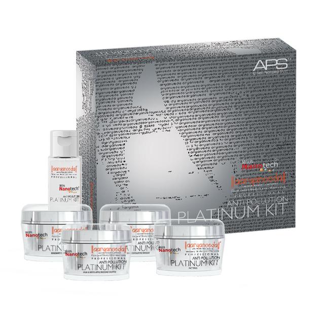 Aaryanveda Professional Anti Pollution Platinum Kit with Nano Tech -210 ml