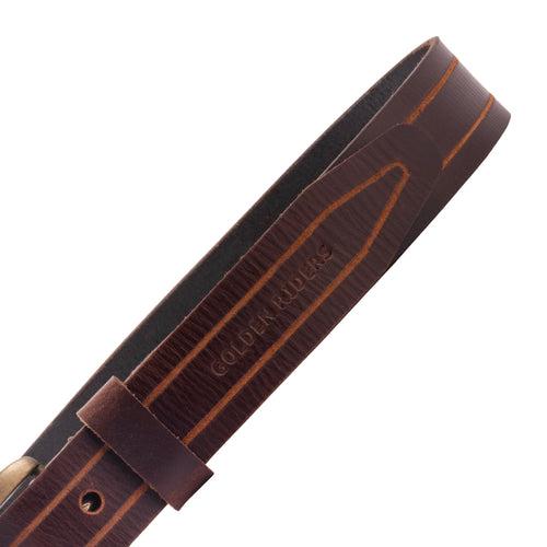 GR GOLDEN RIDERS HUNTER Choco Brown Premium Leather Mens Belt - Choco Brown