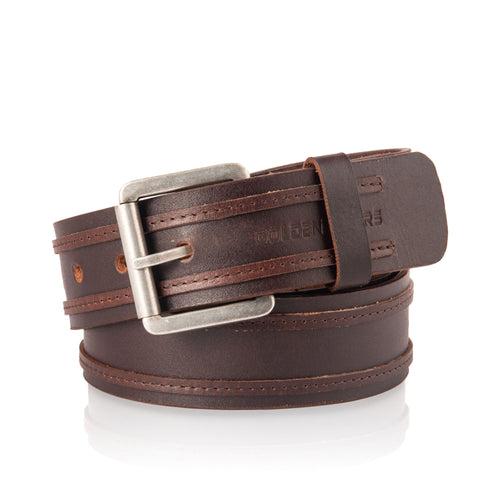 GR GOLDEN RIDERS ZYADE Premium Choco Brown Leather Mens Belt Zyade