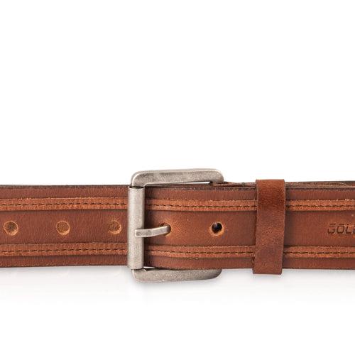 GR GOLDEN RIDERS STRIPO TAN Premium Leather Mens Belt TAN,Size- (Regular) 32 to 37