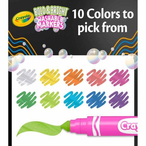 Crayola Bold and Bright Broad Line Washable Markers, 10 Count