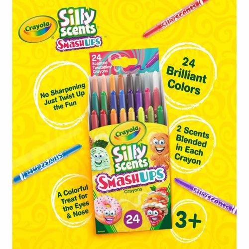 Crayola Silly Scents Smash Ups Mini Twistables Scented Crayons, 24 count