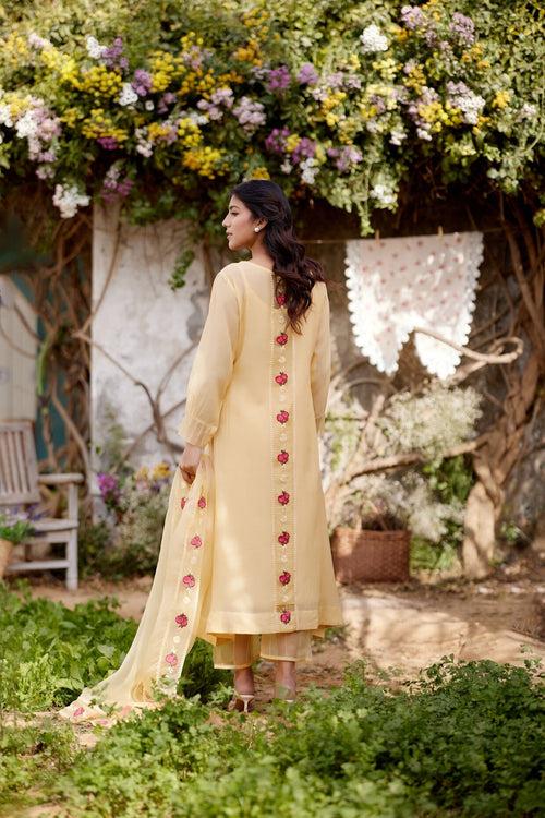 LEMON MERINGUE fields- set of 3 ( kurta, pant & dupatta)