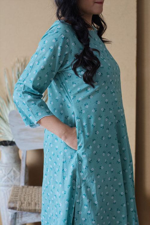 BLUE POPPY KURTA AND PANT