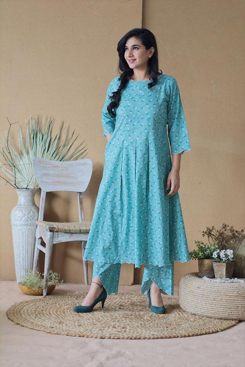 BLUE POPPY KURTA AND PANT