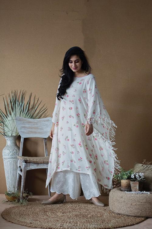 DAISY WHITE KAFTAN WITH PALAZZO