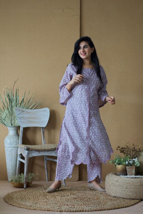 LILAC MUSK PRINTED KURTA WITH PANTS